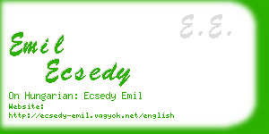 emil ecsedy business card